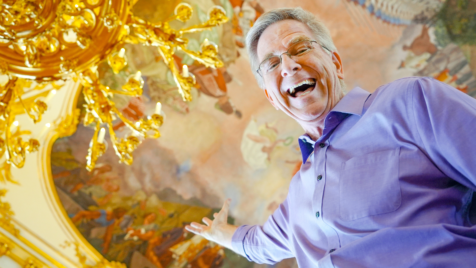 Rick in the Great Gallery, Schönbrunn Palace, Vienna. Photo: Rick Steves’ Europe.